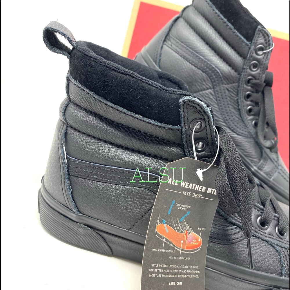 VANS SK8-HI MTE Leather Black Women’s Sneakers Size 8.5 VN0A4BV7XKN - Picture 8 of 10